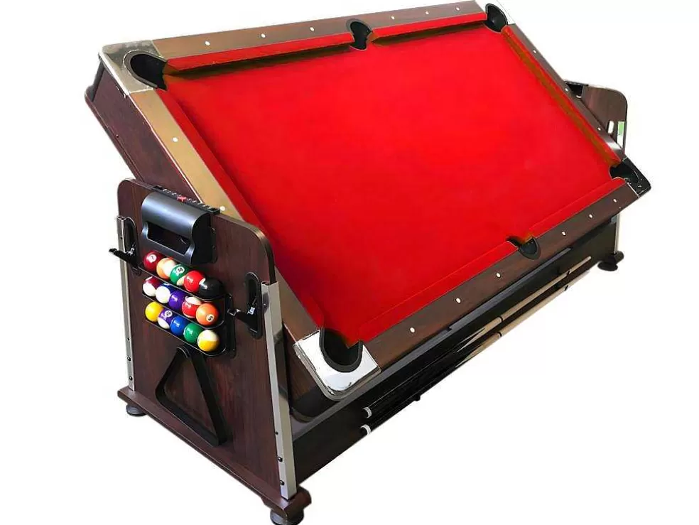 ELITESHOPPING Mesa De Bilhar 7 Pés Multijogo Vermelho Air Hockey + Ping Pong - Stark* Jogo De Interior