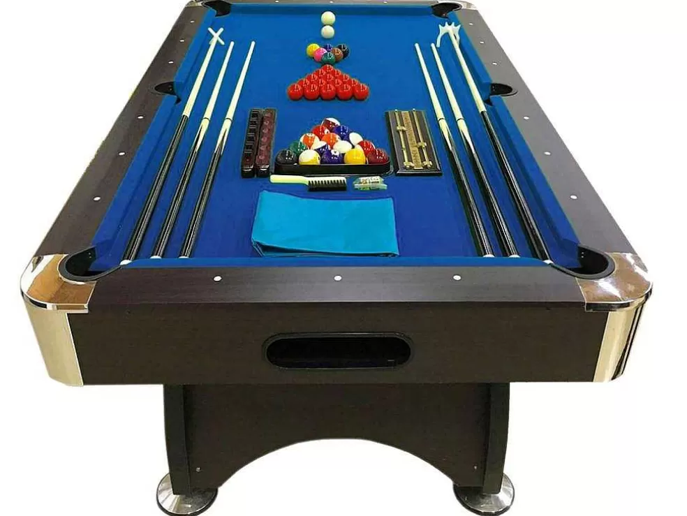 ELITESHOPPING Mesa De Bilhar De 7 Pés Completa Com Acessórios Iron Blue* Jogo De Interior