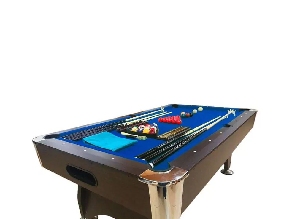 ELITESHOPPING Mesa De Bilhar De 7 Pés Completa Com Acessórios Iron Blue* Jogo De Interior