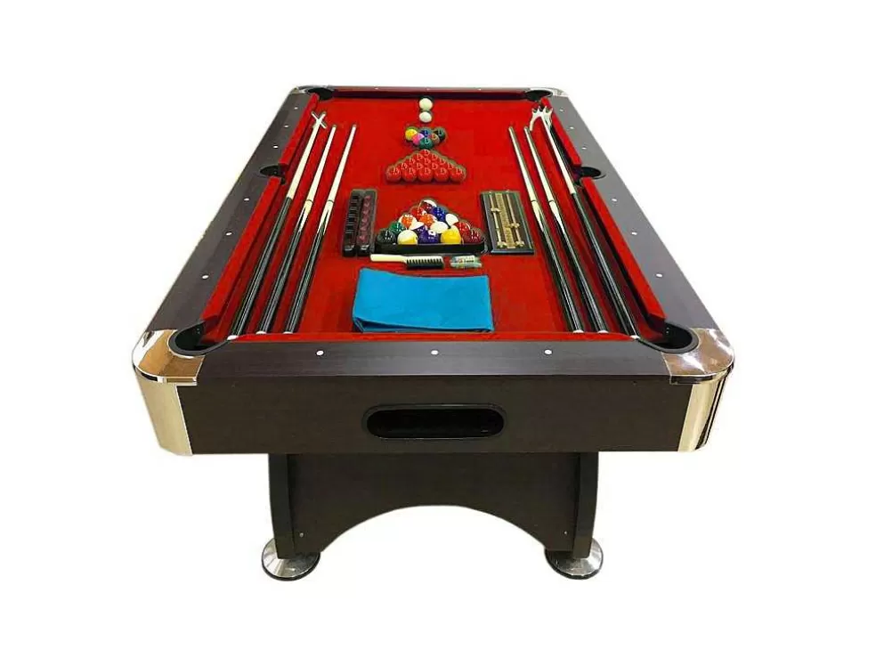ELITESHOPPING Mesa De Bilhar De 7 Pés Completa Com Acessórios Iron Red* Jogo De Interior