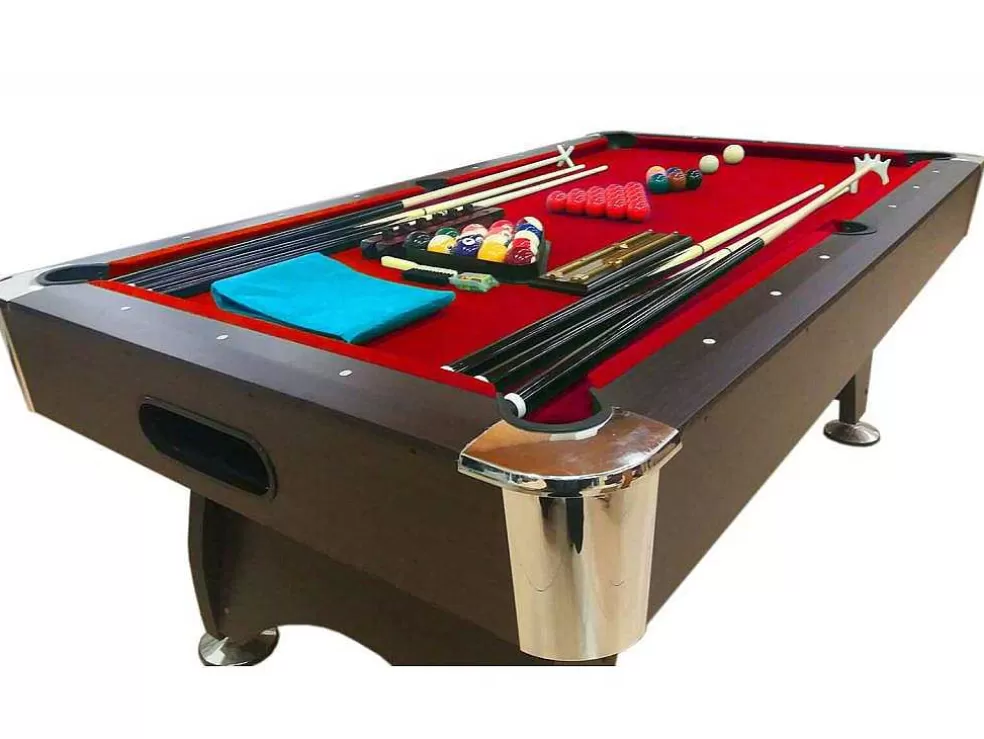 ELITESHOPPING Mesa De Bilhar De 7 Pés Completa Com Acessórios Iron Red* Jogo De Interior