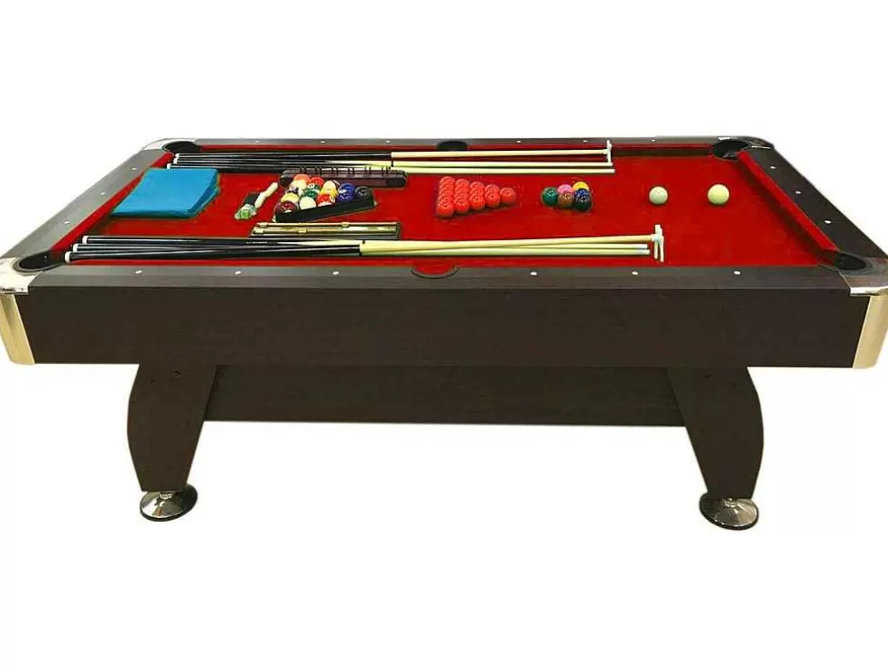 ELITESHOPPING Mesa De Bilhar De 7 Pés Completa Com Acessórios Iron Red* Jogo De Interior