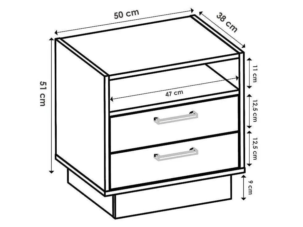 Vente-unique Mesa De Cabeceira 2 Gavetas E 1 Nicho Cor Natural E Branco - Leandre* Mesa De Cabeceira