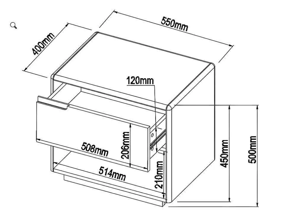Vente-unique Mesa De Cabeceira Com 1 Gaveta E 1 Nicho Em Mdf Lacado A Branco E Cor Carvalho - Amani* Mesa De Cabeceira