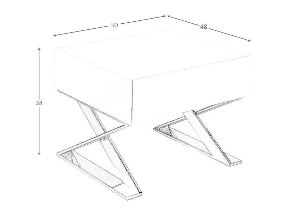 Angel Cerda Mesa De Cabeceira Com Gaveta Em Mdf Lacada A Branco Brilhante Sobre Pés Em Aco Inoxidavel 7007* Mesa De Cabeceira