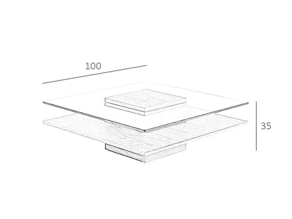 Angel Cerda Mesa De Cafe Em Mdf Folheado A Noz Natural, 0,5Mm De EsPéssura 2017* Mesa De Centro