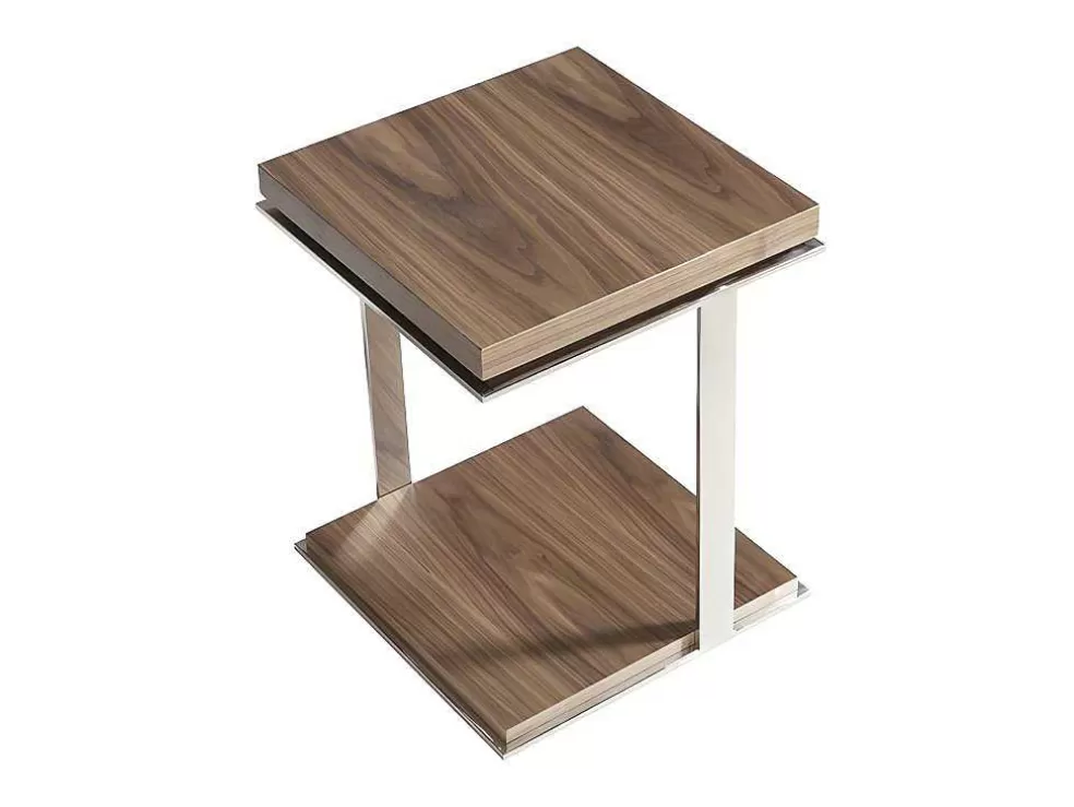 Angel Cerda Mesa De Canto Com Tampos De Madeira Folheada A Nogueira 2038* Mesa De Apoio