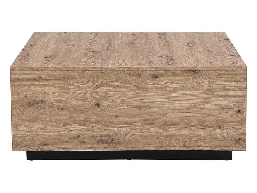 Vente-unique Mesa De Centro 2 Gavetas Em Mdf Cor Natural E Preto - Nalamane* Mesa De Centro