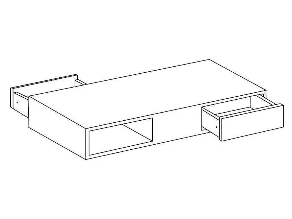 Vente-unique Mesa De Centro Com Tampo Giratorio, 2 Gavetas E 2 Nichos Mdf Lacado A Branco - Ilya* Mesa De Centro