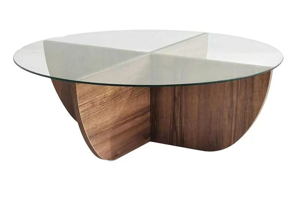 Vente-unique Mesa De Centro Em Vidro Temperado Natural E Transparente - Aysun* Mesa De Centro