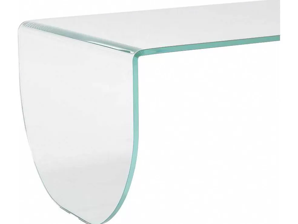 Vente-unique Mesa De Centro Em Vidro Temperado Transparente E Verde - Kinami* Mesa De Centro