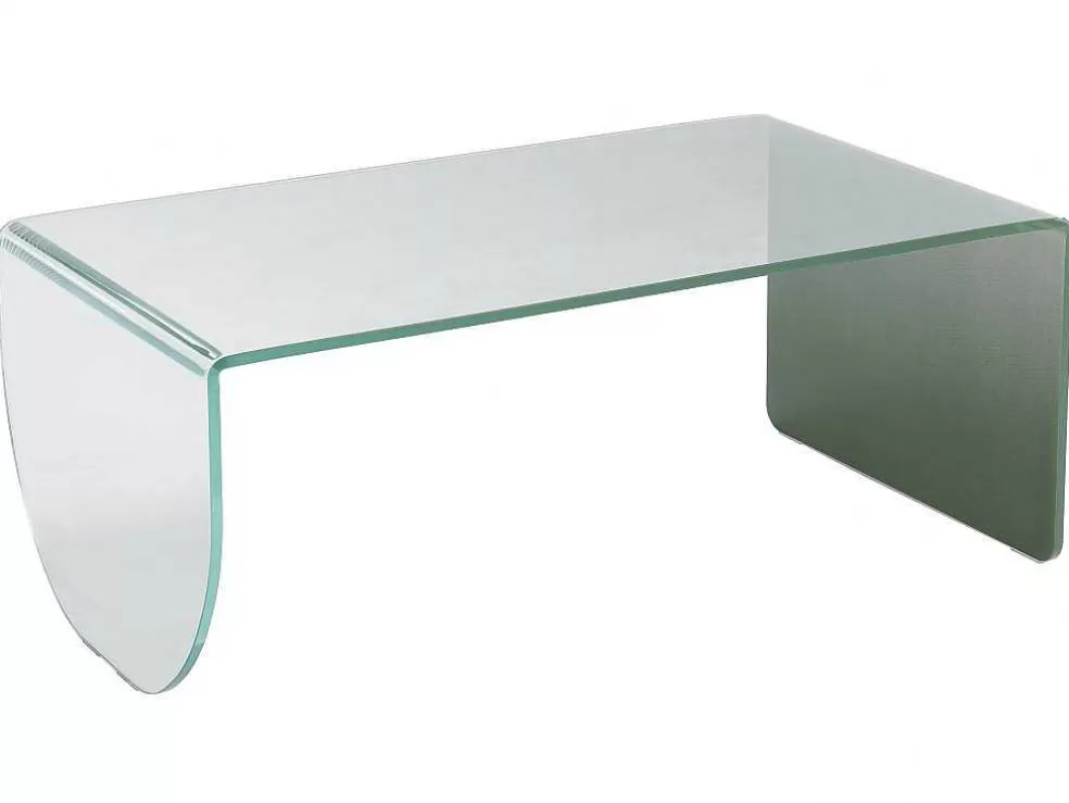 Vente-unique Mesa De Centro Em Vidro Temperado Transparente E Verde - Kinami* Mesa De Centro