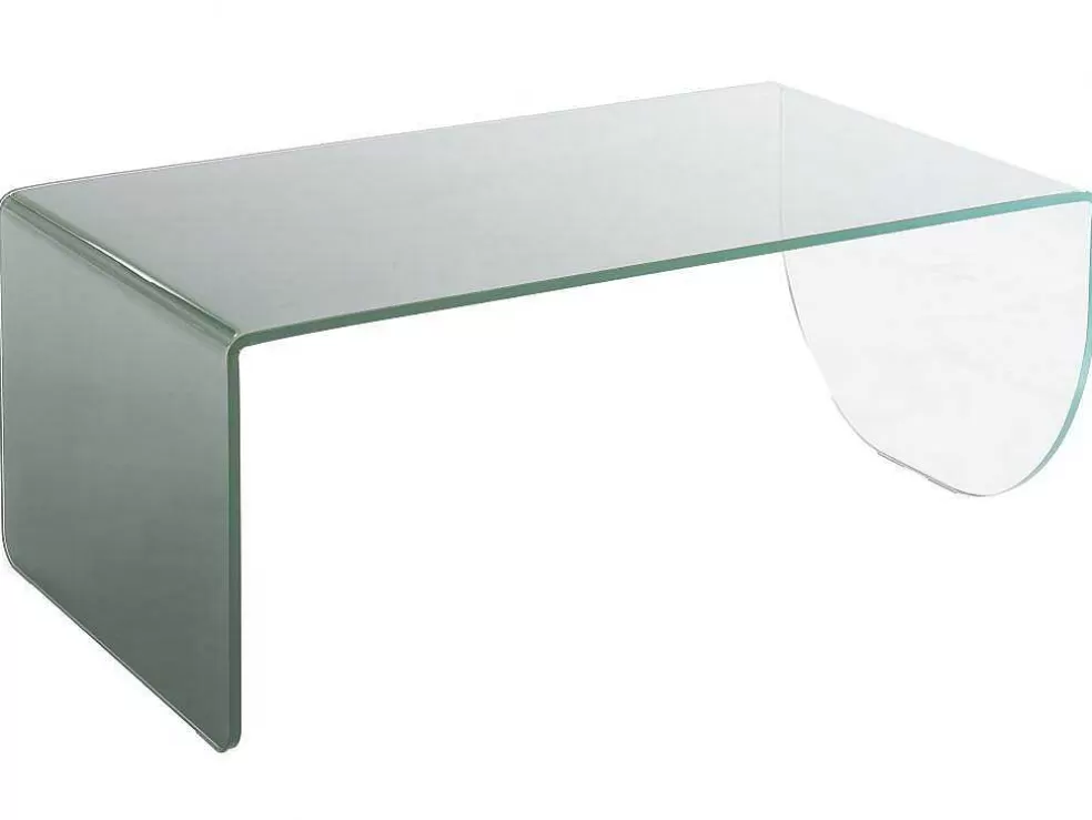 Vente-unique Mesa De Centro Em Vidro Temperado Transparente E Verde - Kinami* Mesa De Centro