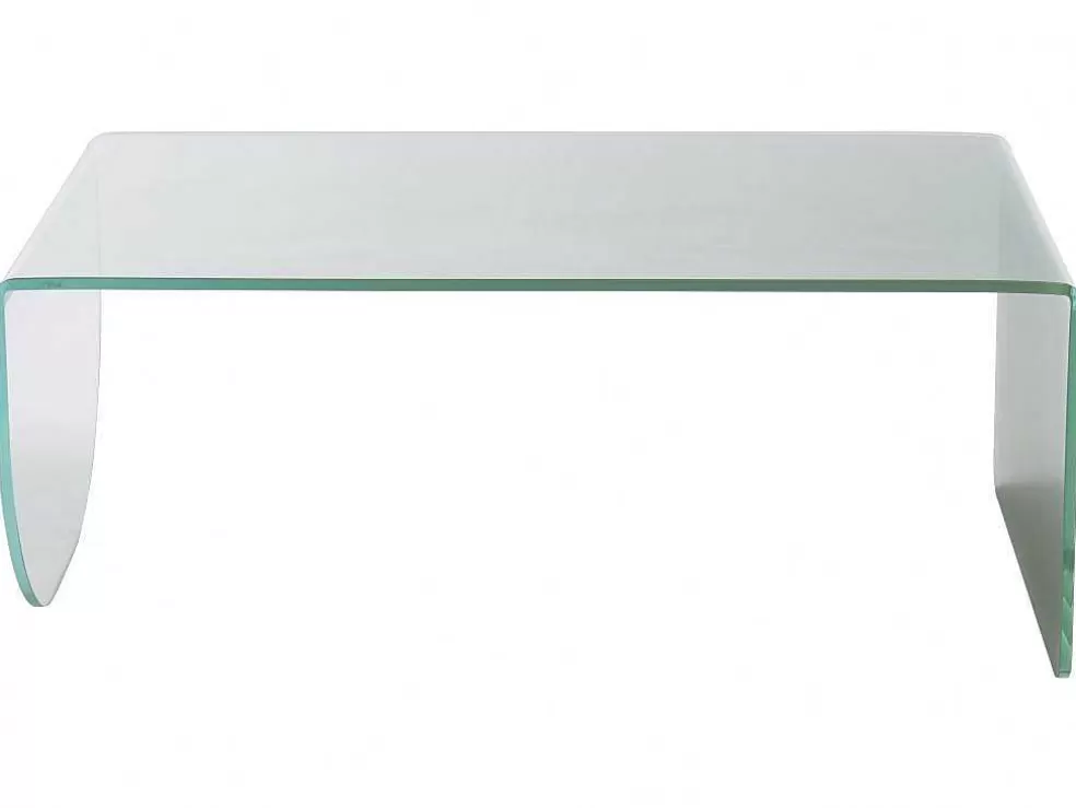 Vente-unique Mesa De Centro Em Vidro Temperado Transparente E Verde - Kinami* Mesa De Centro