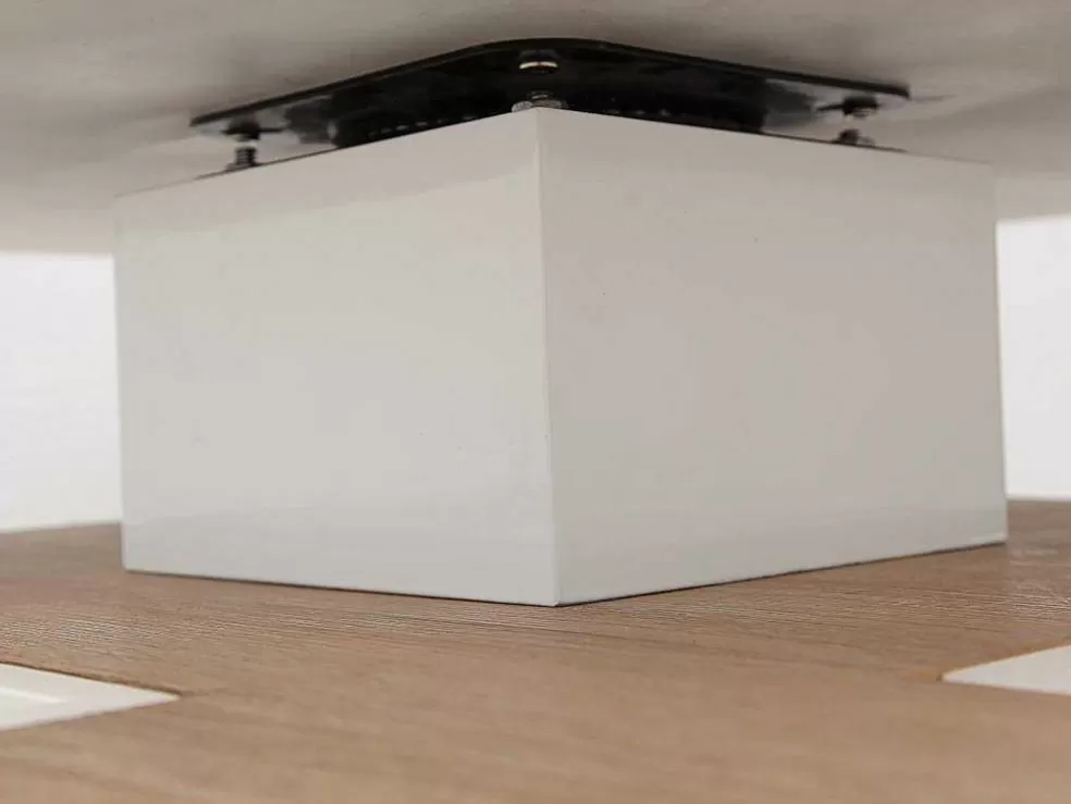 Vente-unique Mesa De Centro Fausto - Tampo Giratorio - Mdf Lacado Branco E Carvalho* Mesa De Centro