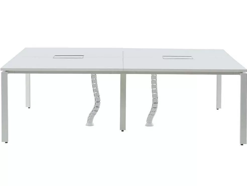 Workēa Mesa De Escritório 4 Péssoas Branco C120 Cm - Downtown* Secretária