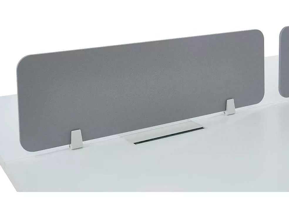 Workēa Mesa De Escritório 4 Péssoas Branco C140 Cm, Com Separador - Downtown* Mobiliário De Escritório