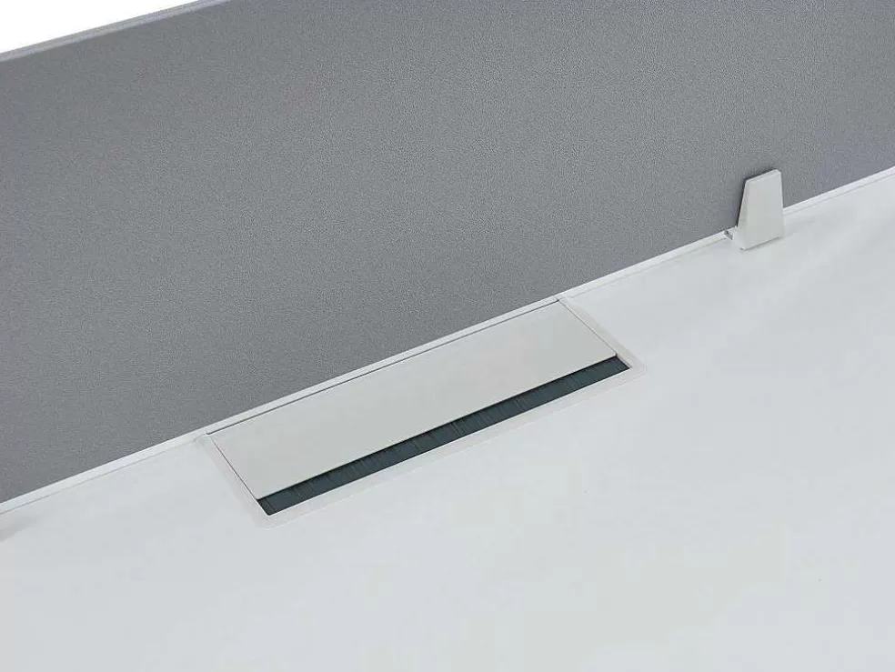 Workēa Mesa De Escritório 4 Péssoas Branco C140 Cm, Com Separador - Downtown* Mobiliário De Escritório