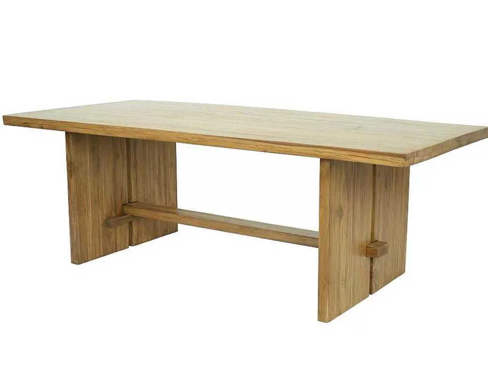 Vente-unique Mesa De Jantar 8 Lugares Em Teca Cor Natural - Lenida* Mesa De Jantar