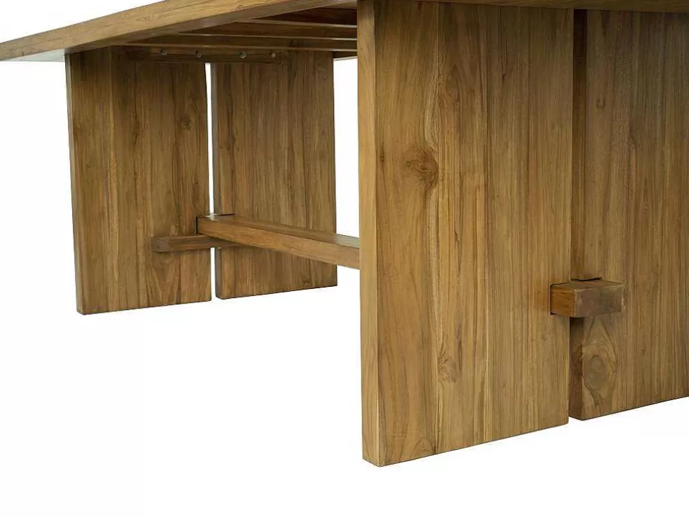 Vente-unique Mesa De Jantar 8 Lugares Em Teca Cor Natural - Lenida* Mesa De Jantar