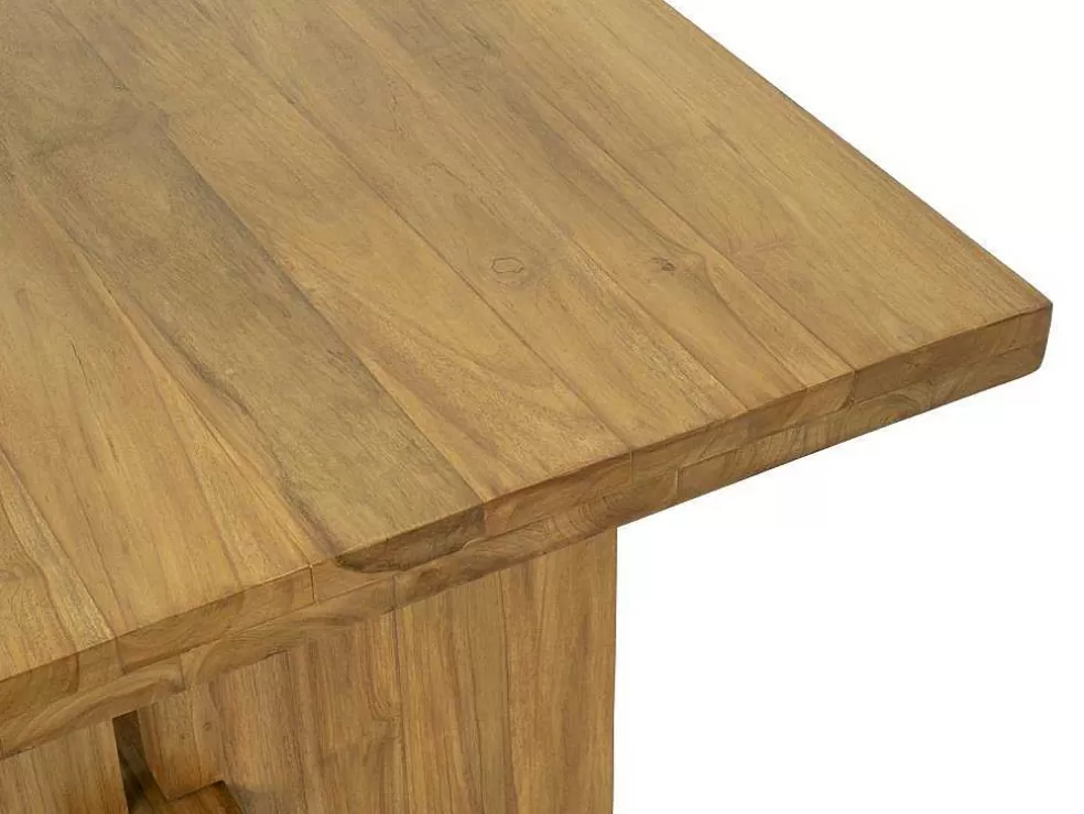 Vente-unique Mesa De Jantar 8 Lugares Em Teca Cor Natural - Lenida* Mesa De Jantar