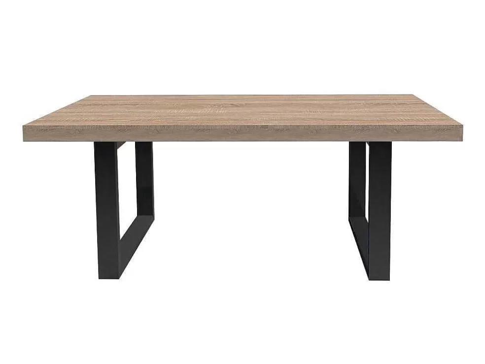 Vente-unique Mesa De Jantar De 8 Lugares Cor Natural E Preto - Nadiege* Mesa De Jantar