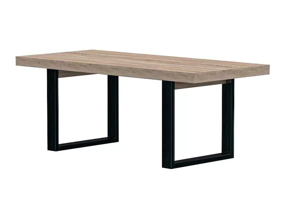 Vente-unique Mesa De Jantar De 8 Lugares Cor Natural E Preto - Nadiege* Mesa De Jantar