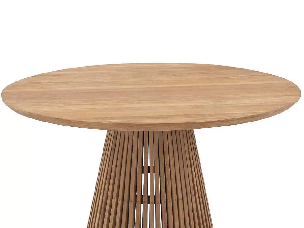 MYLIA Mesa De Jantar De Jardim Em Teca D. 120 Cm Natural Claro - Triani* Mesa De Jantar