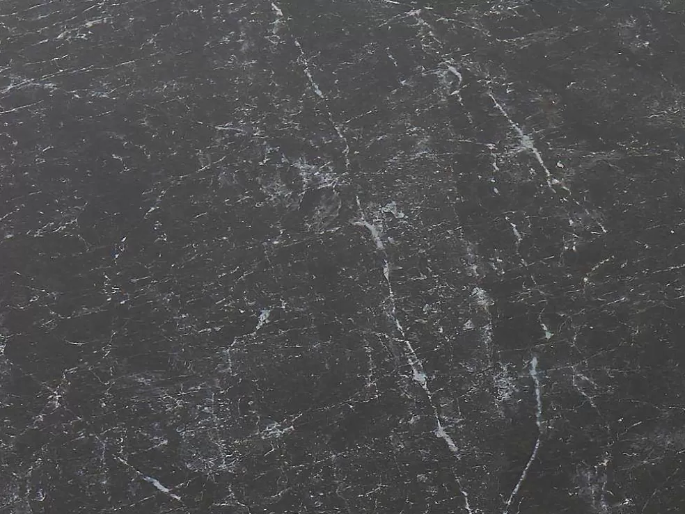 Vente-unique Mesa De Jantar Extensivel 6 A 8 Lugares Em Ceramica E Metal Efeito Marmore Preto - Thylia* Mesa De Jantar