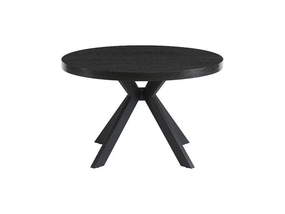 Vente-unique Mesa De Jantar Extensivel 4 A 8 Lugares Em Mdf E Aco Preto - Komoni* Mesa De Jantar