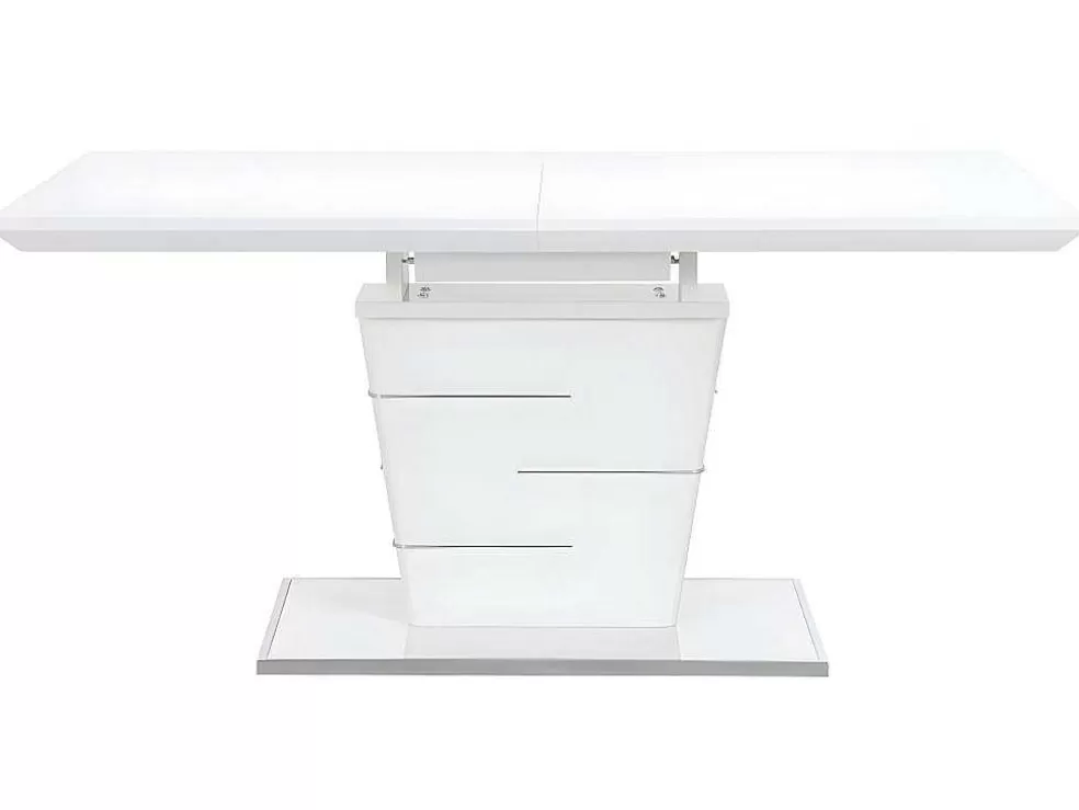 Vente-unique Mesa De Jantar Extensivel De 6 A 8 Lugares - Mdf Lacado A Branco - Amelle* Promoções Sala