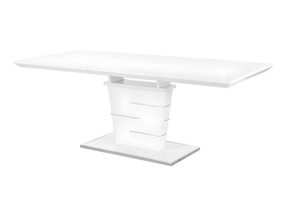 Vente-unique Mesa De Jantar Extensivel De 6 A 8 Lugares - Mdf Lacado A Branco - Amelle* Promoções Sala