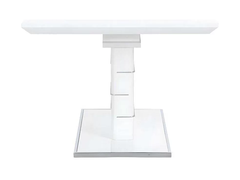 Vente-unique Mesa De Jantar Extensivel De 6 A 8 Lugares - Mdf Lacado A Branco - Amelle* Promoções Sala