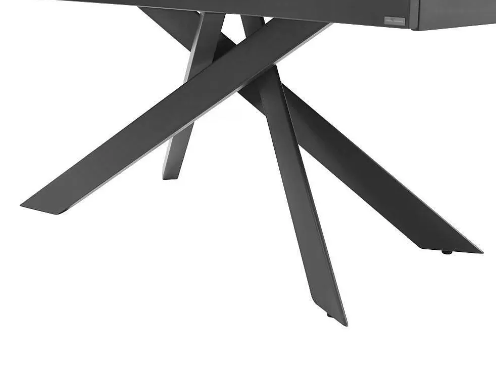 PASCAL MORABITO Mesa De Jantar Extensivel De 6 A 10 Lugares Em Ceramica E Metal Efeito Marmore Branco E Antracite - Corema De * Mesa De Jantar