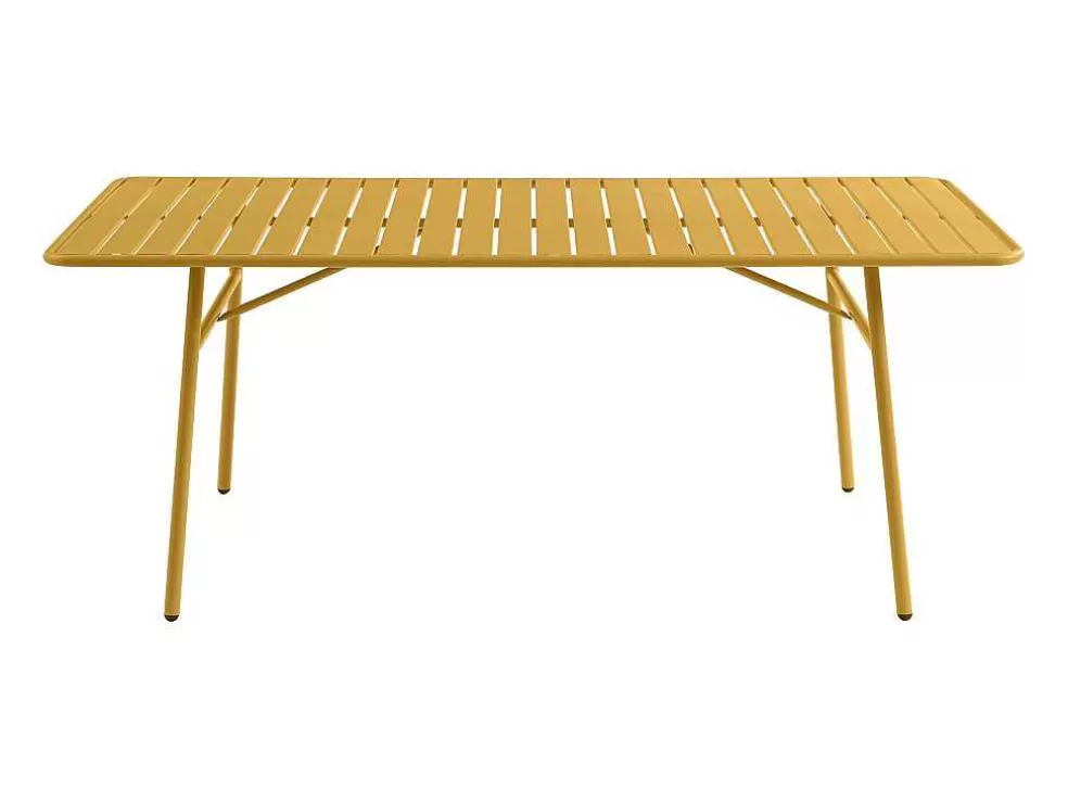 MYLIA Mesa De Jardim C160 Cm Metal Amarelo Mostarda - Mirmande De * Conjunto Mesa E Cadeiras De Jardim