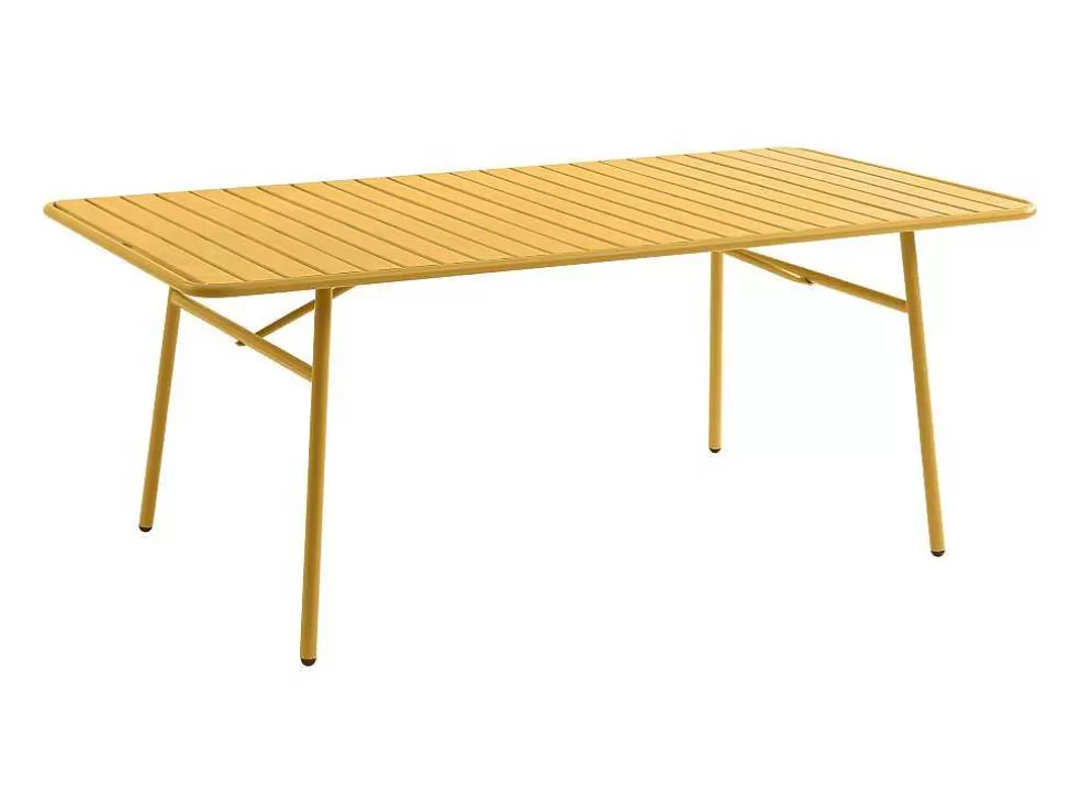 MYLIA Mesa De Jardim C160 Cm Metal Amarelo Mostarda - Mirmande De * Conjunto Mesa E Cadeiras De Jardim