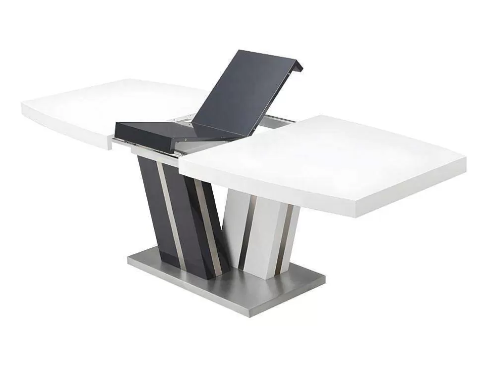 Vente-unique Mesa De Refeicoes Extensivel Noami Ii - 6 A 8 Lugares - Mdf Lacado Cinzento E Branco* Mesa De Jantar