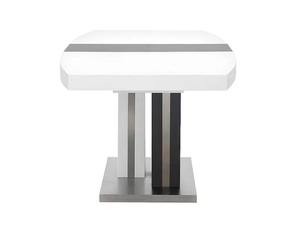 Vente-unique Mesa De Refeicoes Extensivel Noami Ii - 6 A 8 Lugares - Mdf Lacado Cinzento E Branco* Mesa De Jantar