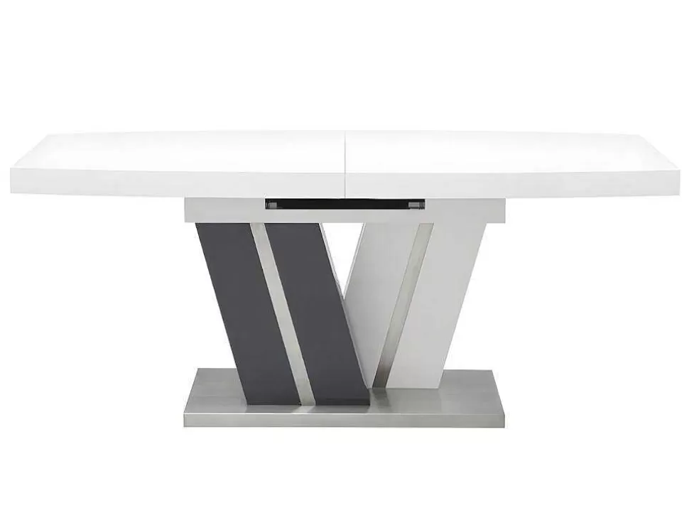 Vente-unique Mesa De Refeicoes Extensivel Noami Ii - 6 A 8 Lugares - Mdf Lacado Cinzento E Branco* Mesa De Jantar