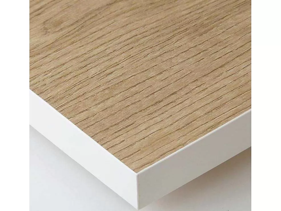 Skraut Home Mesa De Sala De Jantar, 6 Péssoas, 140, Robusto E Estavel Gracas A Sua Estrutura E Pernas Solidas, Oak E Branca, Industrial* Mesa De Jantar
