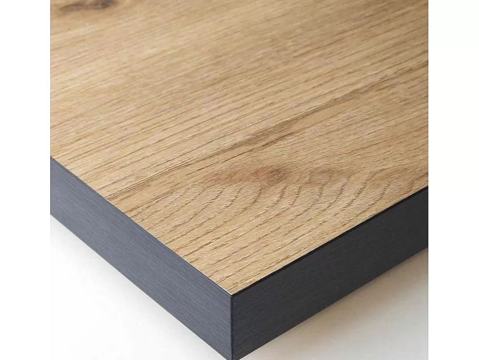 Skraut Home Mesa De Sala De Jantar, 8 Péssoas, 170, Robusto E Estavel Gracas A Sua Estrutura E Pernas Solidas, Oak E Preta, Industrial* Mesa De Jantar