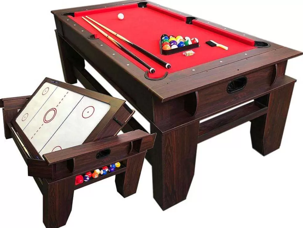 ELITESHOPPING Mesa De Sinuca Multijogos De 7 Pés Com Air Hockey Panther* Jogo De Interior