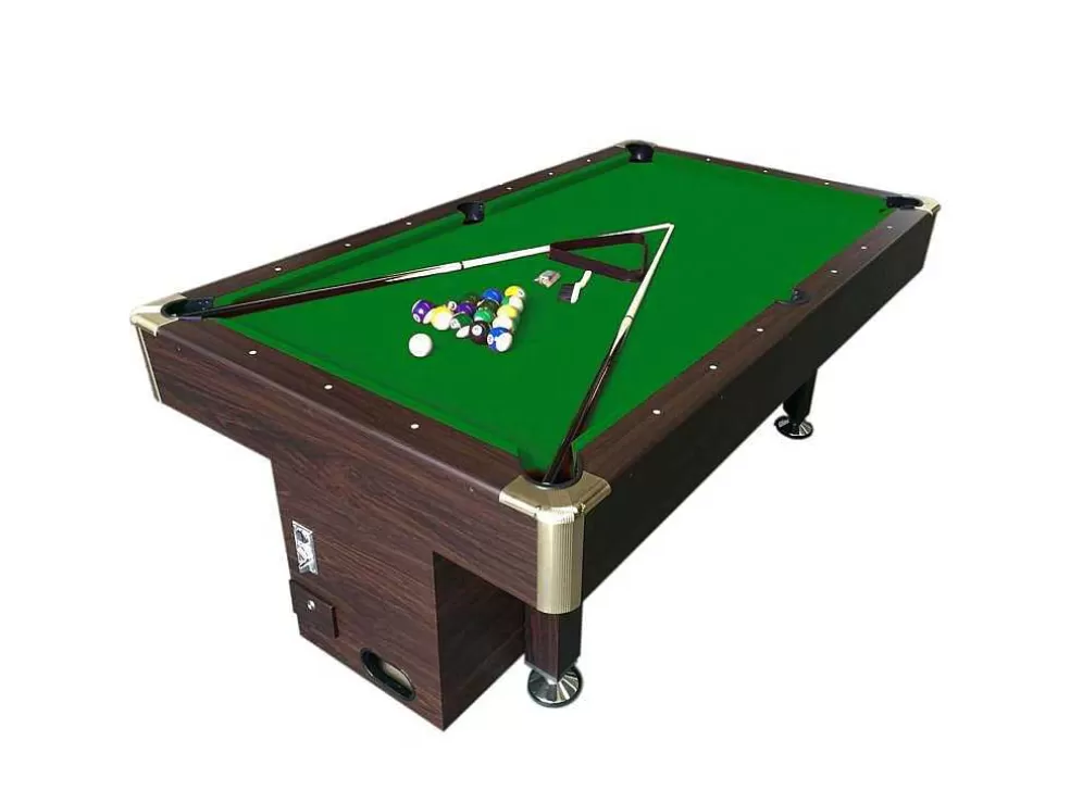 ELITESHOPPING Mesa De Sinuca Verde 8 Pés Com Maquina De Moedas Manual - Atlas* Jogo De Interior