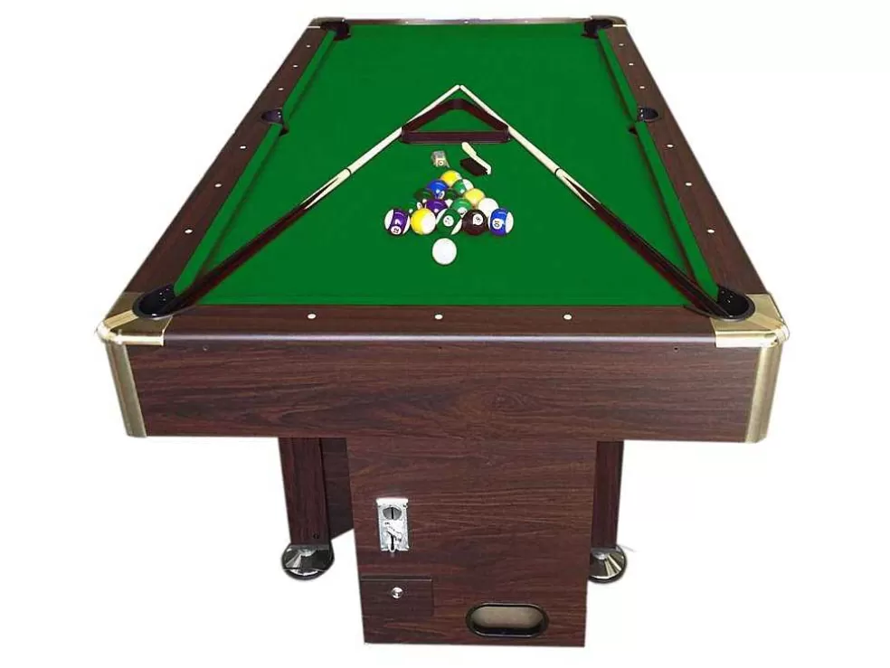 ELITESHOPPING Mesa De Sinuca Verde 8 Pés Com Maquina De Moedas Manual - Atlas* Jogo De Interior