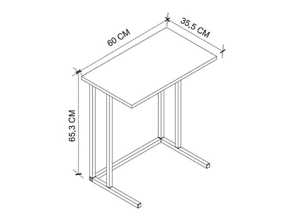 Venprodin Mesa Lateral Quadrada De Metal 66X60X36 Safir* Mesa De Apoio