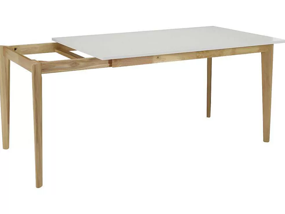 Vente-unique Mesa Para Refeicoes Extensivel Carine - 6 Ate 8 Lugares - Arvore Da Borracha Macica E Mdf - Branco* Promoções Sala