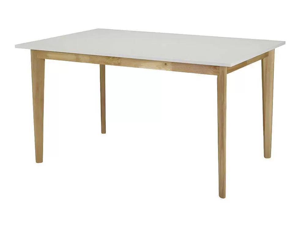 Vente-unique Mesa Para Refeicoes Extensivel Carine - 6 Ate 8 Lugares - Arvore Da Borracha Macica E Mdf - Branco* Promoções Sala