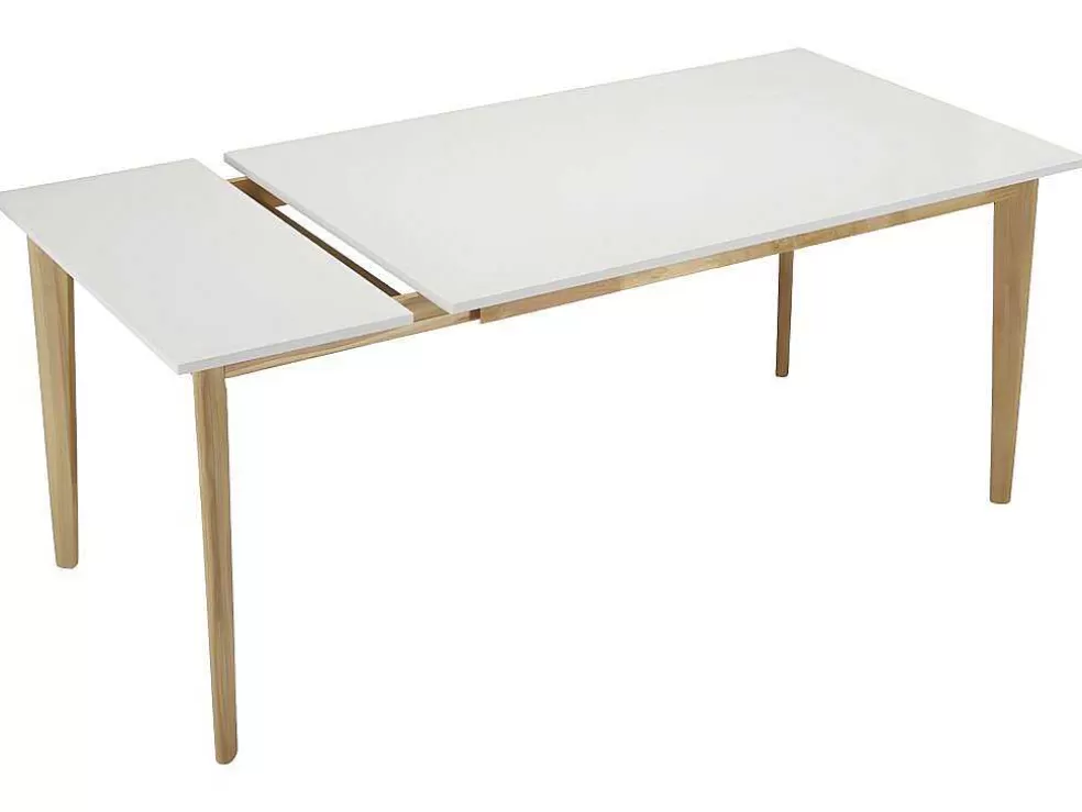 Vente-unique Mesa Para Refeicoes Extensivel Carine - 6 Ate 8 Lugares - Arvore Da Borracha Macica E Mdf - Branco* Promoções Sala