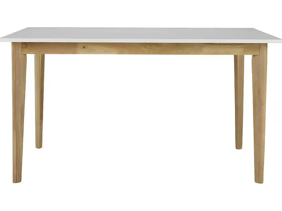 Vente-unique Mesa Para Refeicoes Extensivel Carine - 6 Ate 8 Lugares - Arvore Da Borracha Macica E Mdf - Branco* Promoções Sala