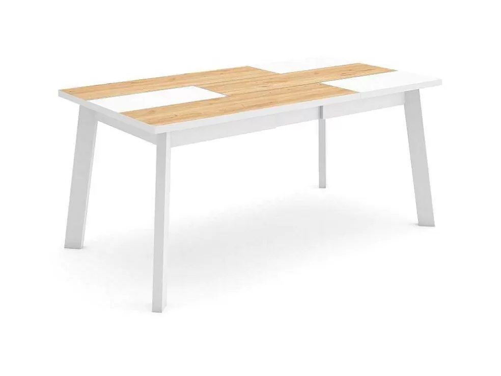 Skraut Home Mesa Sala De Jantar, 170, Para 8 Péssoas, Pés De Madeira, Carvahlo E Branco* Mesa De Jantar